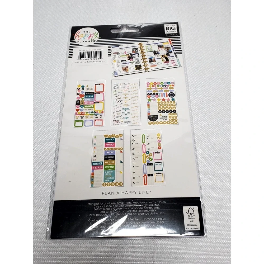Happy Planner Sticker Lot 3 Packs + Washi Stickers Me & My Big Ideas New Planner